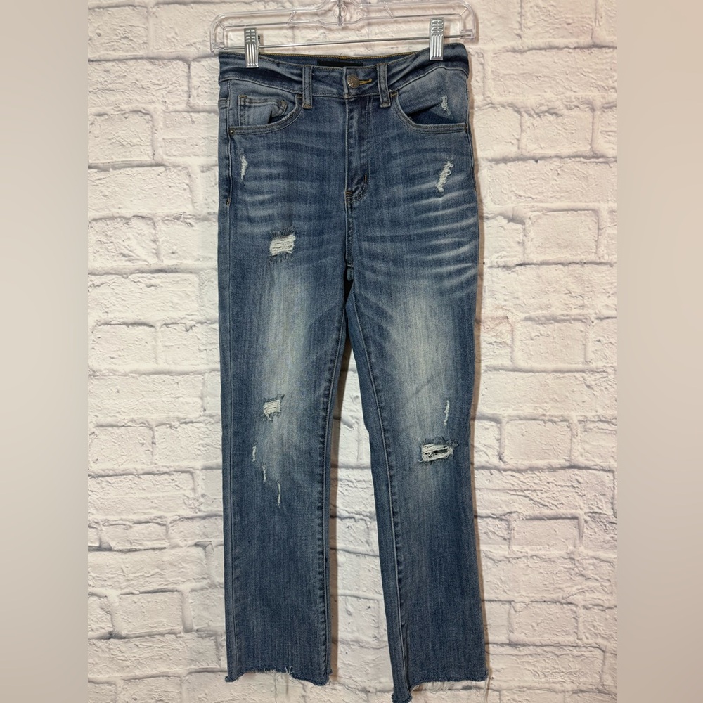 Risen Jeans Distressed Blue Jeans, sz 1/25